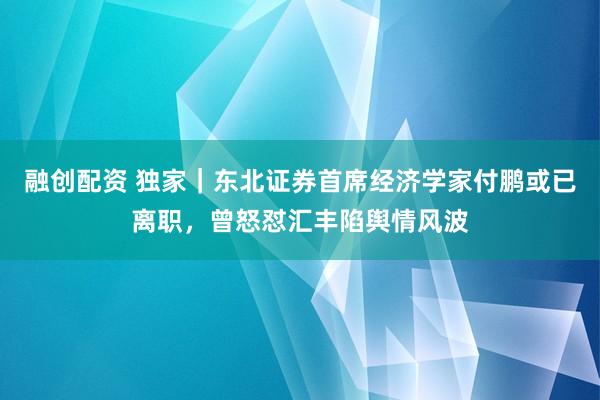 融创配资 独家｜东北证券首席经济学家付鹏或已离职，曾怒怼汇丰陷舆情风波
